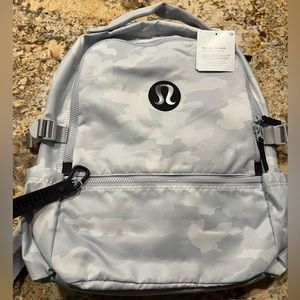 Lululemon New Crew backpack in light gray camo
